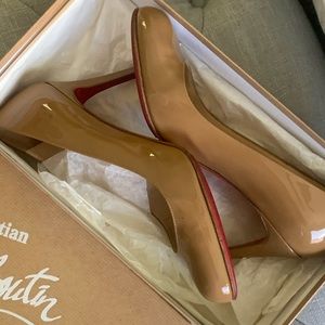 Christian Louboutin simple pump 85 Patent Calf in Camel